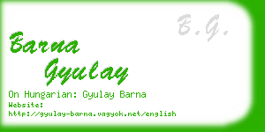 barna gyulay business card